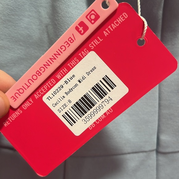 Cecilia Bodycon Midi Dress Blue - Picture 4 of 4